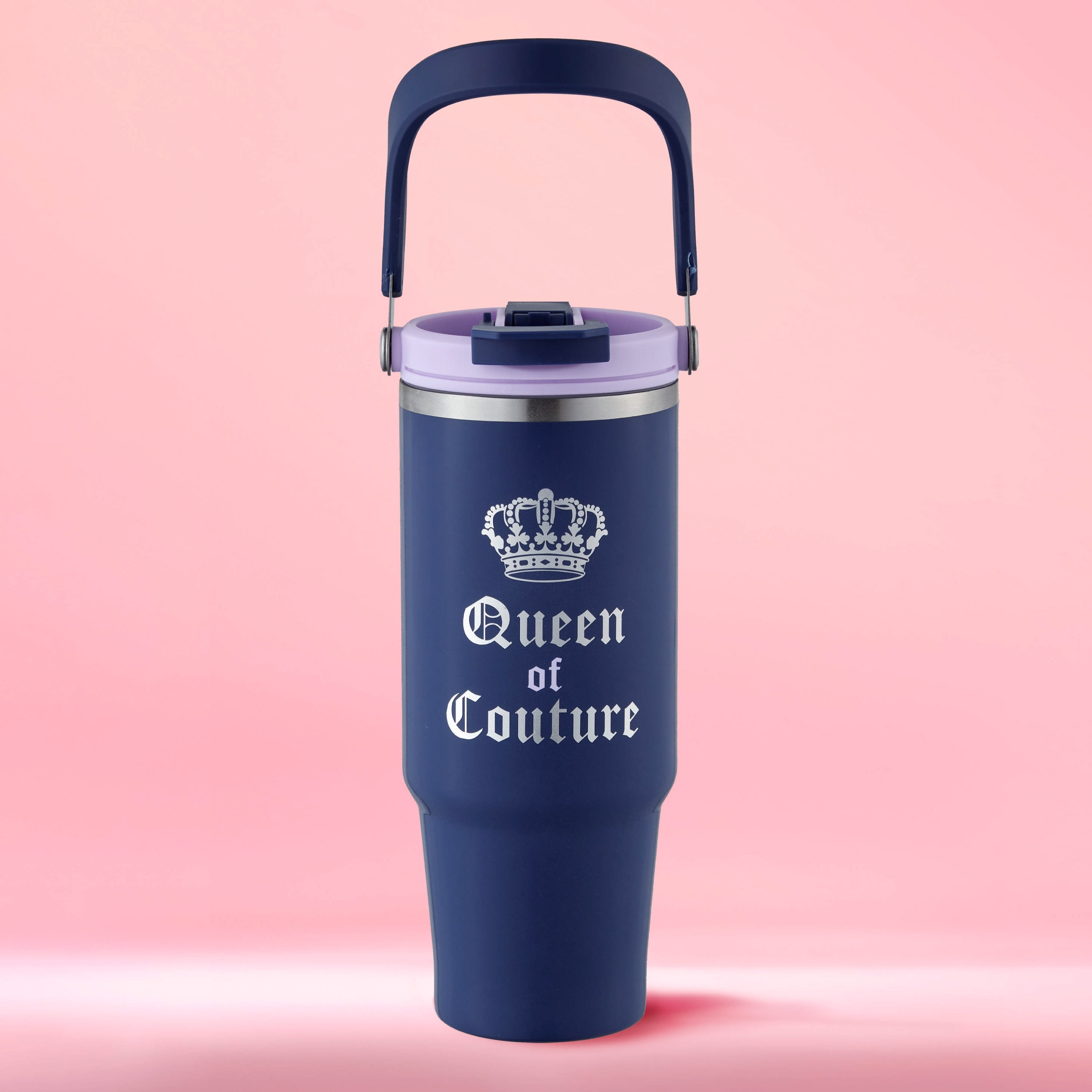 Juicy Couture Flip Fusion Hydration Stainless Steel Screw Top Tumbler with Flip Handle