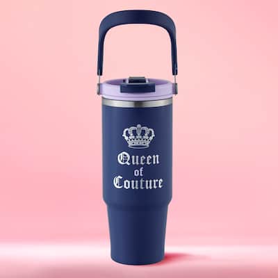 Juicy Couture Flip Fusion Hydration Stainless Steel Screw Top Tumbler with Flip Handle