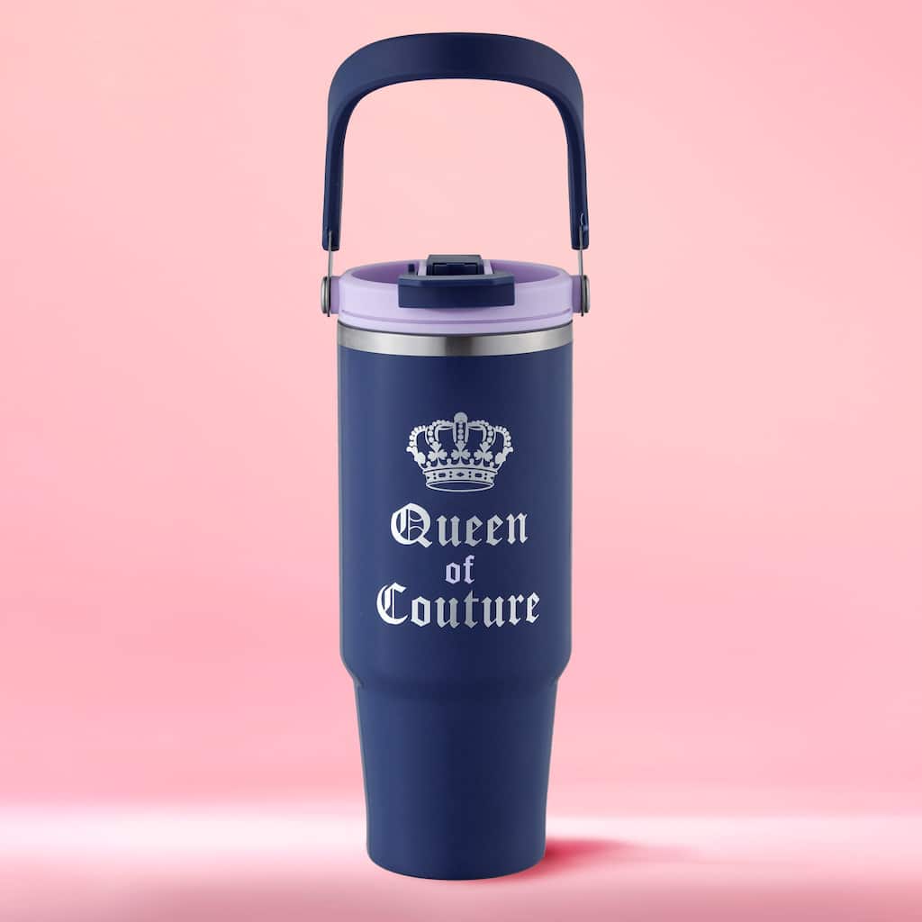 Juicy Couture Flip Fusion Hydration Stainless Steel Screw Top Tumbler with Flip Handle