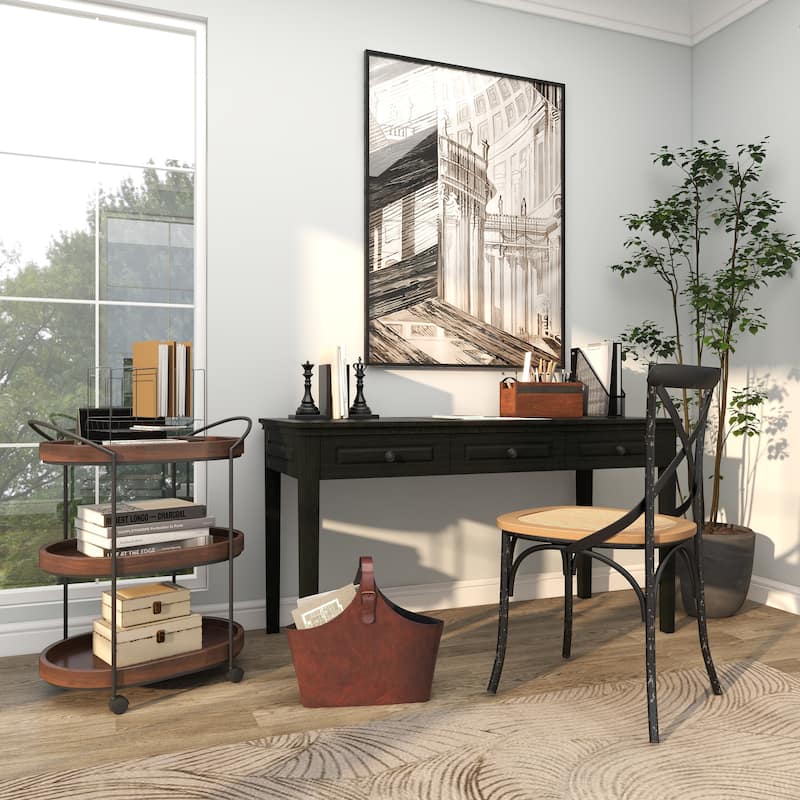 Brown, Dark Brown, Gray or Black Leather Handmade Box Style Single Slot Decorative Magazine Holder with Curved Buckle Handle