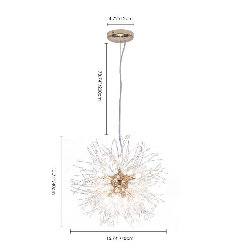 8/9/16-Light Modern Glam Linear Sputnik Globe Pendant Island Light Firework Starburst Crystal Chandelier with Crystal Beads