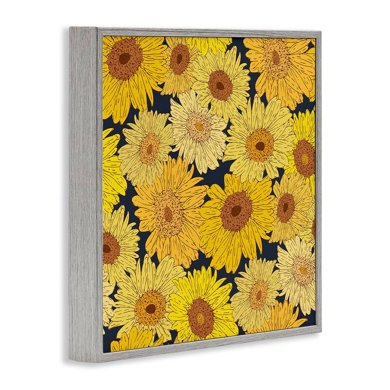 Stupell Charming Country Sunflowers Pattern Framed Giclee Art Design By Sazerelli Designs