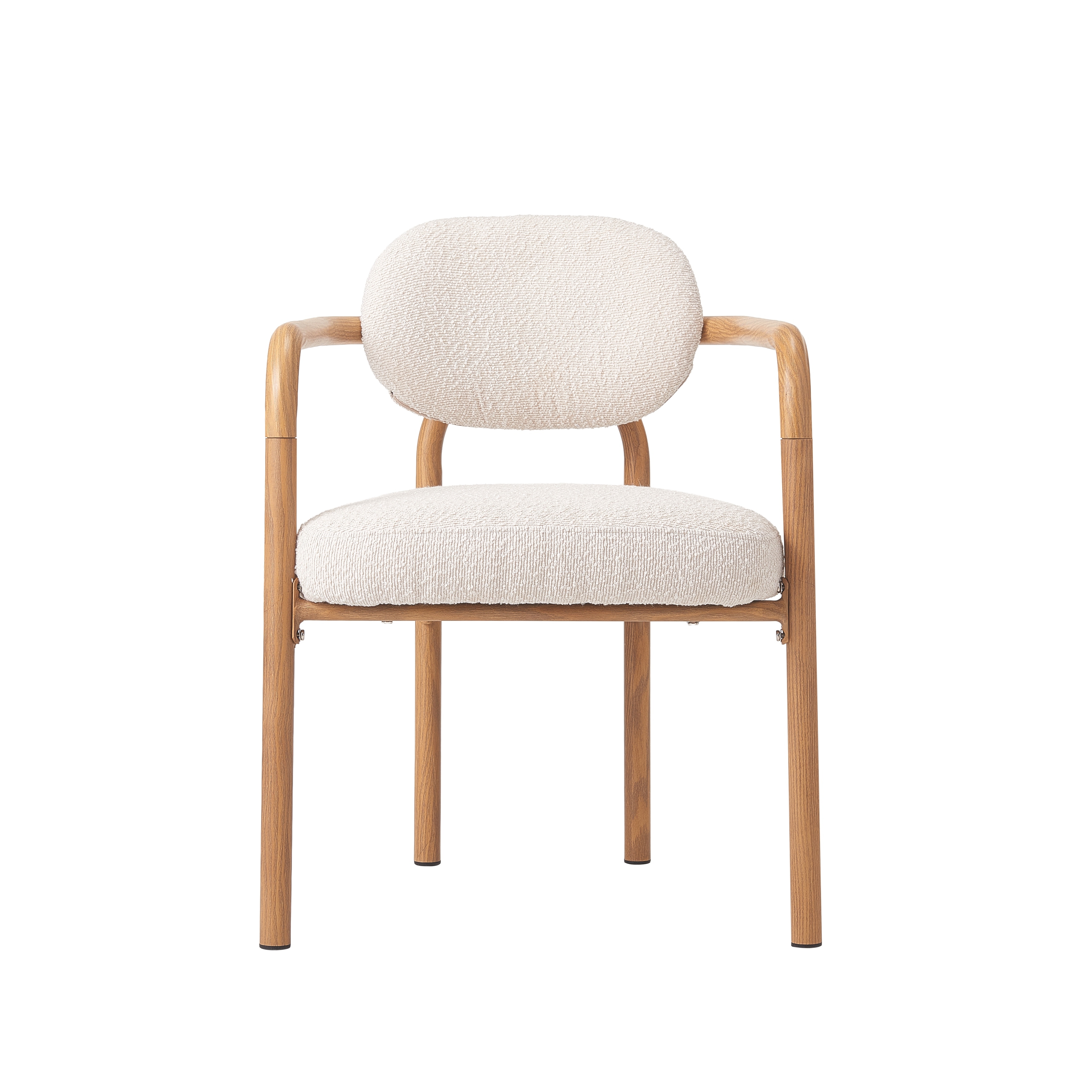 Christopher Knight Home - Maplehaven Modern Upholstered Metal Dining Chair with Maple Grain Finish