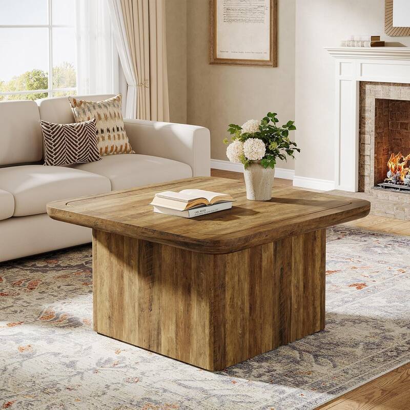 31.5 Inches Square Coffee Table, Center Cocktail Table for Living Room