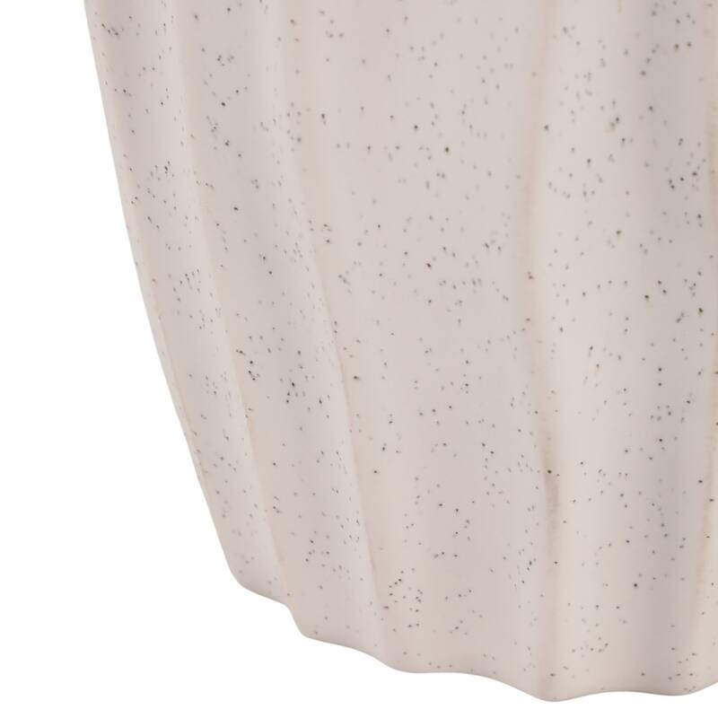 Contemporary Ceramic Sculpted Tall Vase Inspired Design - Ivory