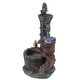preview thumbnail 3 of 8, Resin Farmhouse Barrels and Water Pump Outdoor Patio Fountain