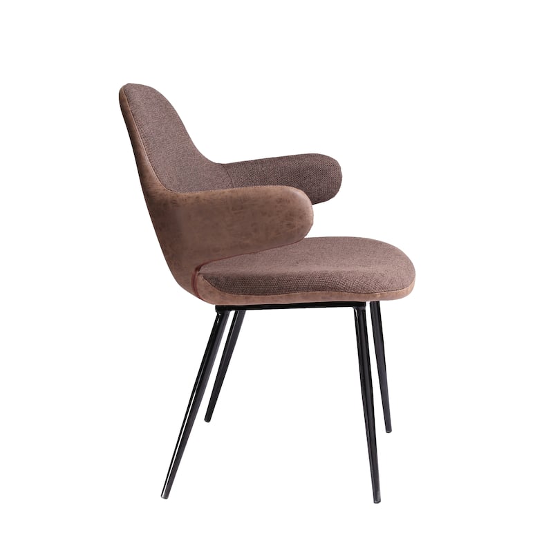 Modrest Bontura Modern Brown Fabric & Leatherette Accent Chair