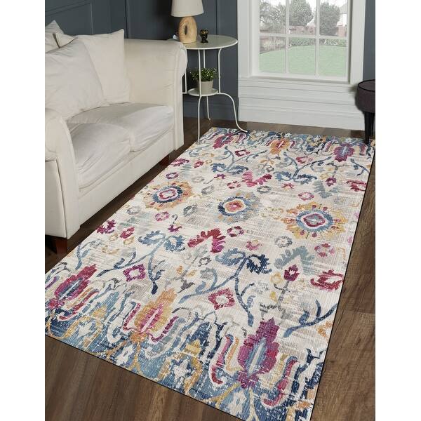slide 1 of 29, Noori Rug Webster Rolland Distressed Oriental Area Rug Ivory/Pink 3'2" x 5'2"