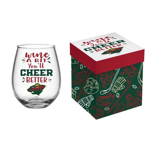 Minnesota Wild,17 oz Stemless Wine Glass w/ Gift Box - Bed Bath & Beyond -  40986604
