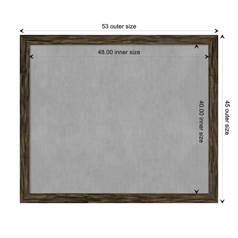 Amanti Art Fencepost Brown Narrow Framed Magnetic Board - Board Size 48x40