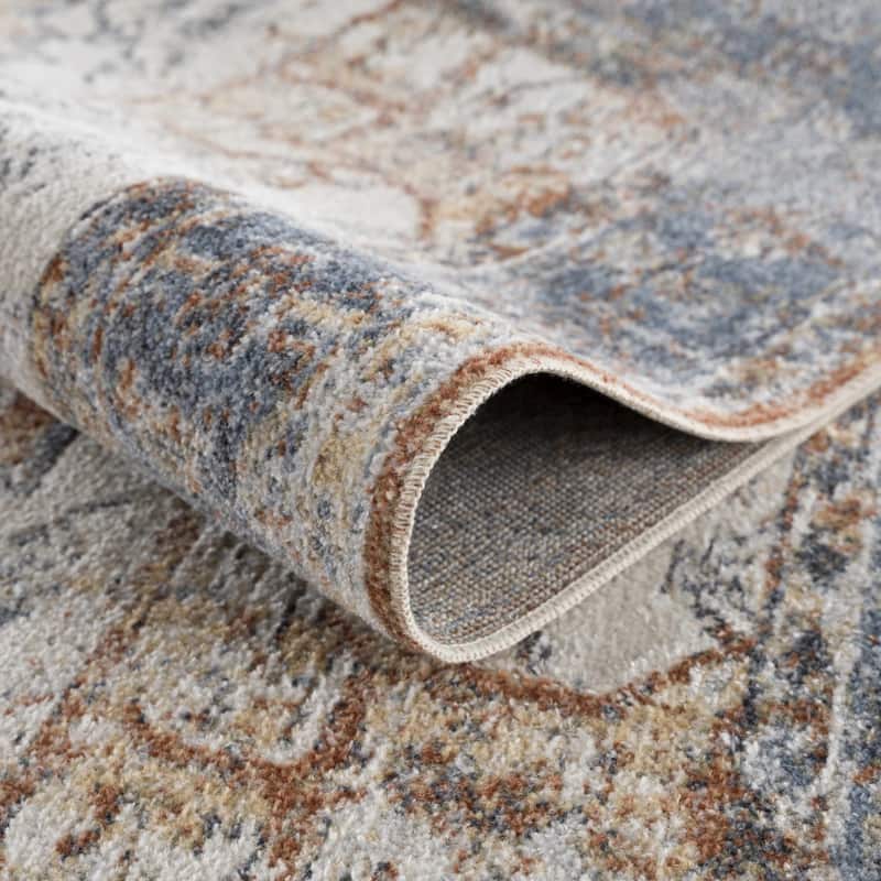 Hauteloom Manhattan Machine Washable Oriental Persian Medallion Vintage Distressed Area Rug