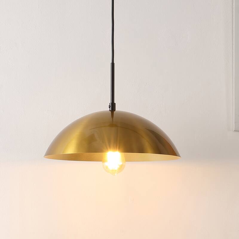 SAFAVIEH Ilselore 14-inch Pendant Light - 14 In. W x 14 In. D x 25873 In. H - Brass/Black - 14Wx14Dx70H