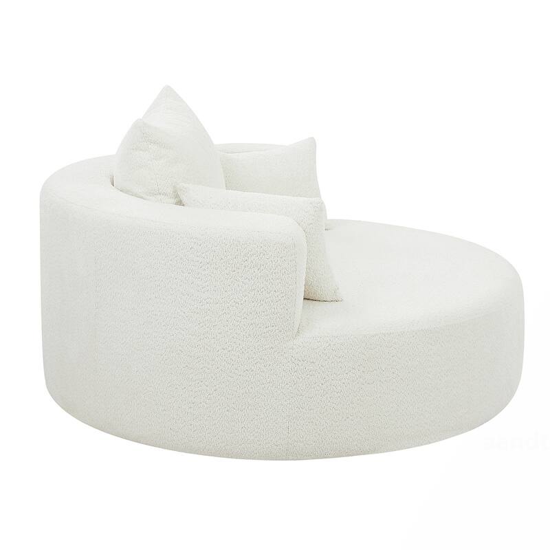 Swivel Barrel Chair with 3 Pillows