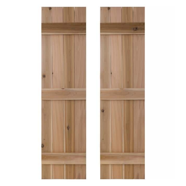 Traditional Board & Batten Exterior Shutters Pair - 48" - Dirty Blonde