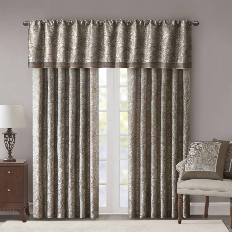 Madison Park Whitman Jacquard Curtain Panel Pair