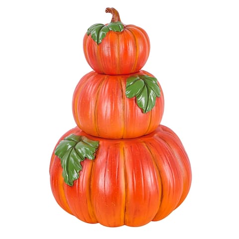 Stacked Pumpkins Resin Garden Statuary and Planters (3-Pack)