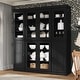 preview thumbnail 136 of 145, Palace Imports 100% Solid Wood Pantry Cabinet, Adjustable Shelves, 65" Wide, 71.5" Tall - 65" x 71.5" Black - 6 Clear Glass-2 Solid