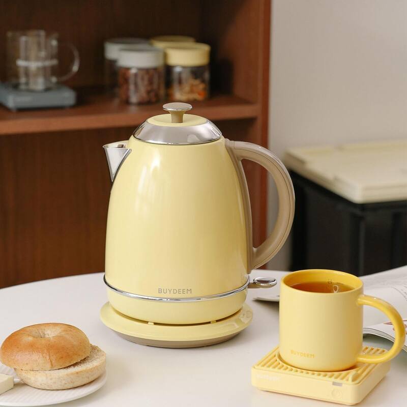 BUYDEEM 1.7L Stainless Steel Electric Tea Kettle with Auto Shut-Off and Boil Dry Protection