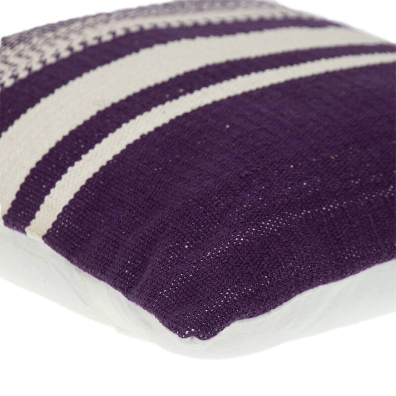Striped Square Throw Pillow - 18" - Purple and White