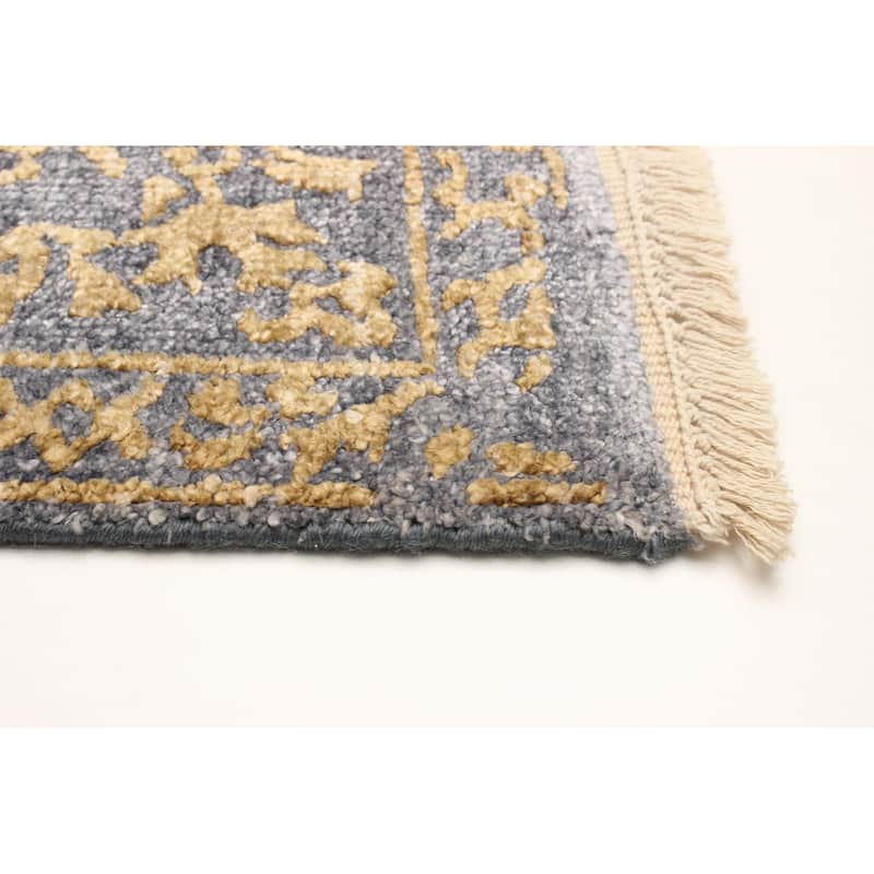 ECARPETGALLERY Hand-knotted Heritage Charcoal Silk Rug - 5'5 x 7'5