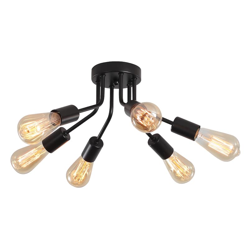 6-Light Semi Flush Mount Light Chandelier for Kitchen Hallway Entryway