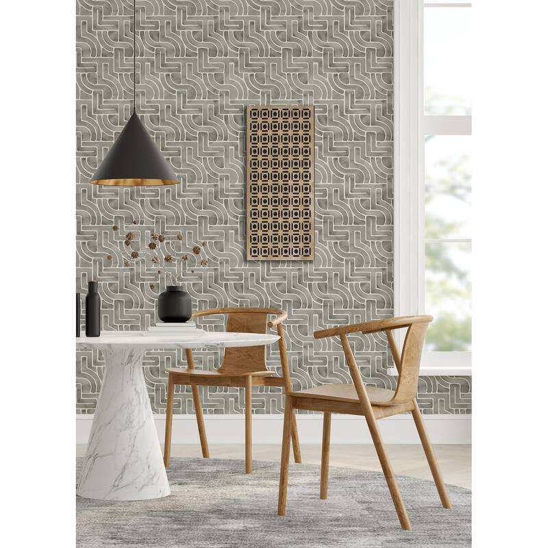 NuWallpaper Grey Blythe Peel & Stick Wallpaper - 216in x 20.5in x 0.025in