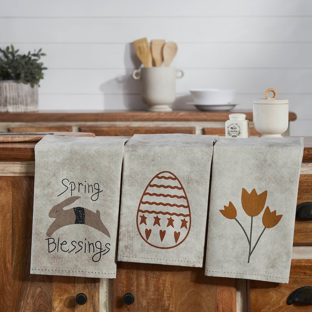 Spring In Bloom Tea Towel Set of 3 19x28