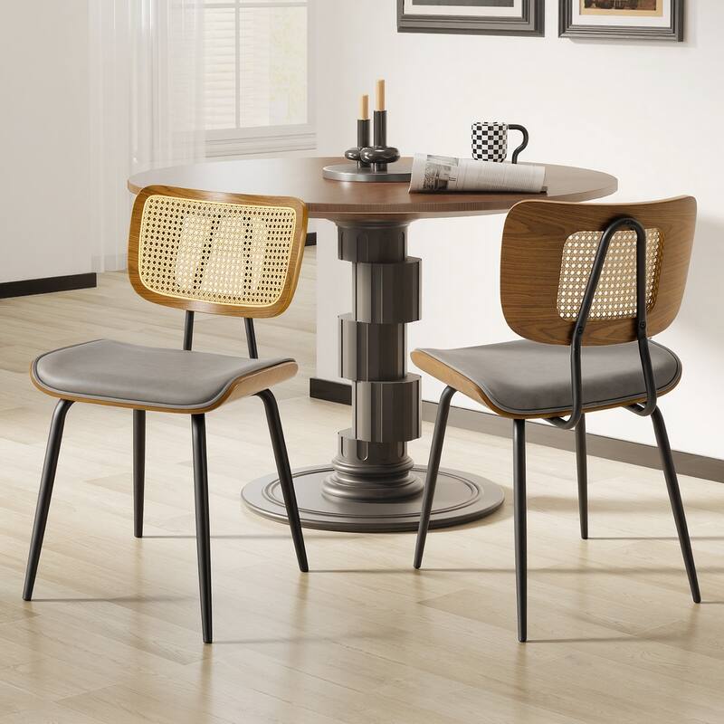 Faux Leather Upholstered Dining Chairs Set of 2/4 - 33.5"H x 19.3"W x 23"D