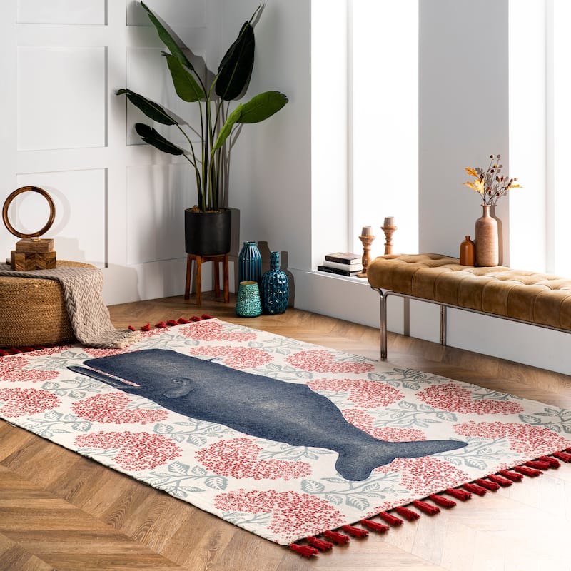 Nuloom Handmade by Thomas Paul Cotton Printed Whale Area Rug
