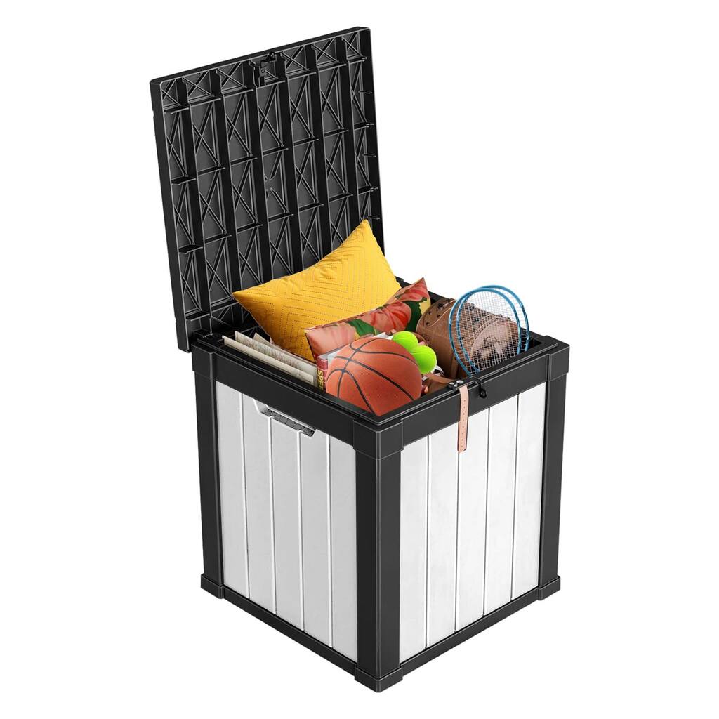 51 Gal Outdoor Storage Deck Box Waterproof and UV Resistant Resin Deck Box for Patio Pillows, Children Toys,Sports Equipment