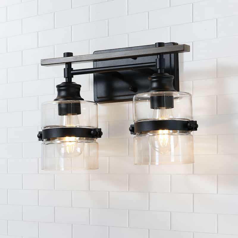 ExBrite 3-lights Bathroom Dimmable Black Vanity Lights Modern Wall Sconce Lighting