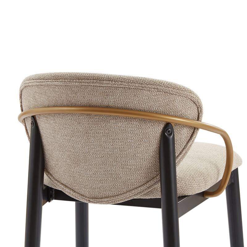 Christopher Knight Home - Mateo Modern Upholstered Counter Stool Set of 2 with Metal Frame and Supportive Back Design