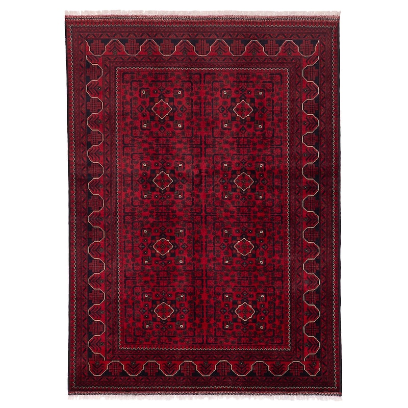 ECARPETGALLERY Hand-knotted Finest Khal Mohammadi Red Wool Rug - 4'11 x 6'9