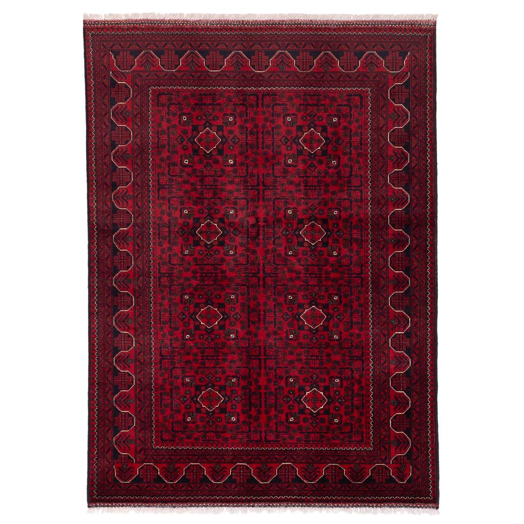 ECARPETGALLERY Hand-knotted Finest Khal Mohammadi Red Wool Rug - 4'11 x 6'9