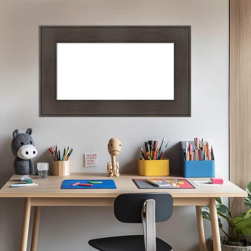 Amanti Art William Rustic Woodgrain Framed Dry Erase Magnetic Board