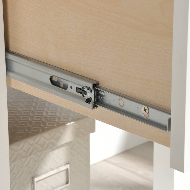 Engineered Wood Coastal Desk with Lateral File Cabinet Bundle