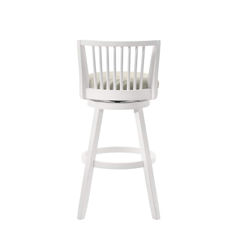 Harper Modern Swivel Bar Stool, Upholstered Counter Height Chair with Solid Wood Frame