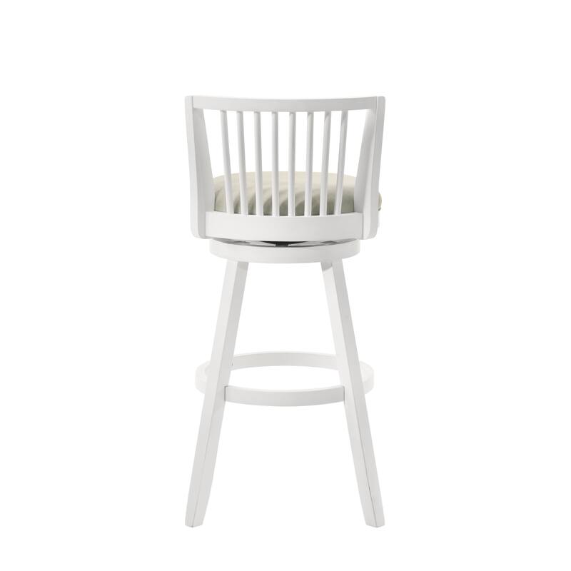 Harper Modern Swivel Bar Stool, Upholstered Counter Height Chair with Solid Wood Frame
