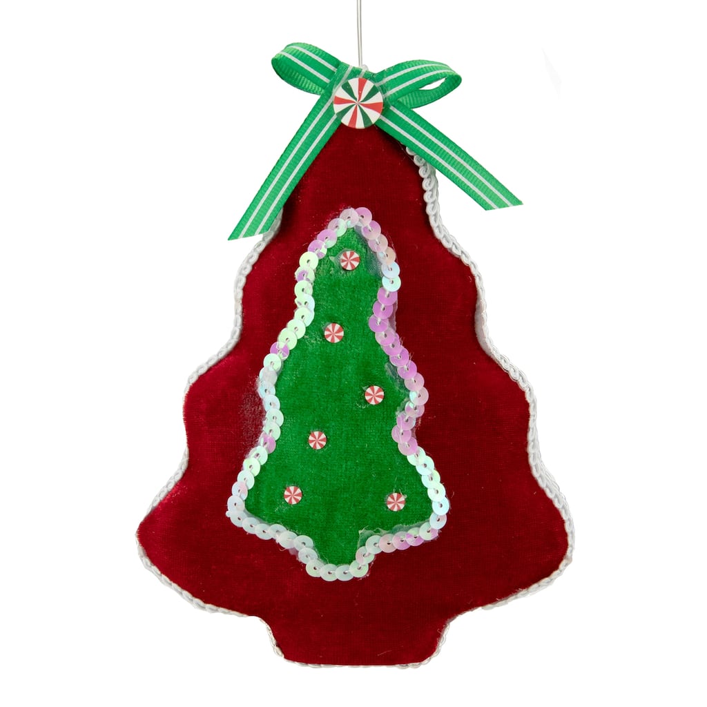 7.5" Red and Green Peppermint Tree Christmas Ornament