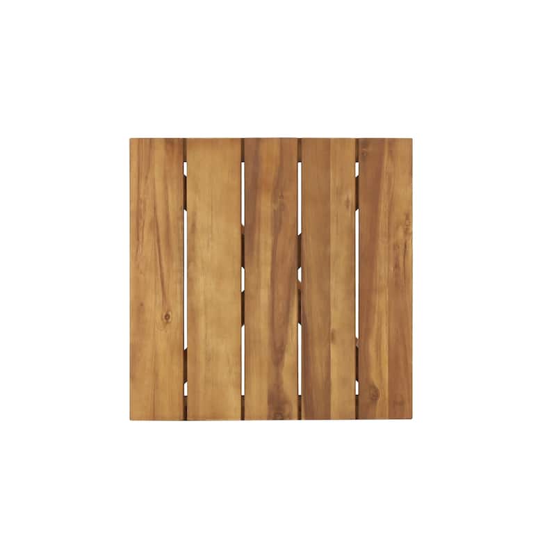 Christopher Knight Home - Modern Outdoor Acacia Wood Club Chair and Square Side Table Set with Water-Resistant Cushions