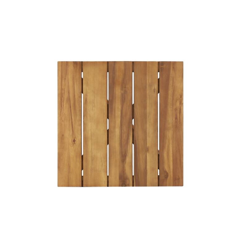 Roomfitters Ella Square Outdoor Side Table with X-Stretcher Base, Acacia Wood, Teak - L 18.0" x W 18.0" x H 18.0"