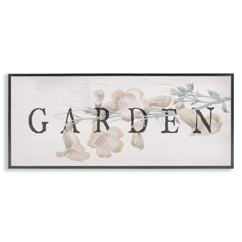 Stupell Rustic Garden & Flower Framed Giclee Art Design By Lil' Rue - 30 x 13 - Black