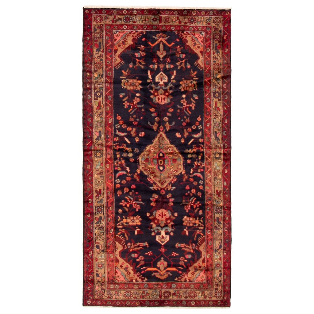 ECARPETGALLERY Hand-knotted Andelz Navy Wool Rug - 4'1 x 8'4