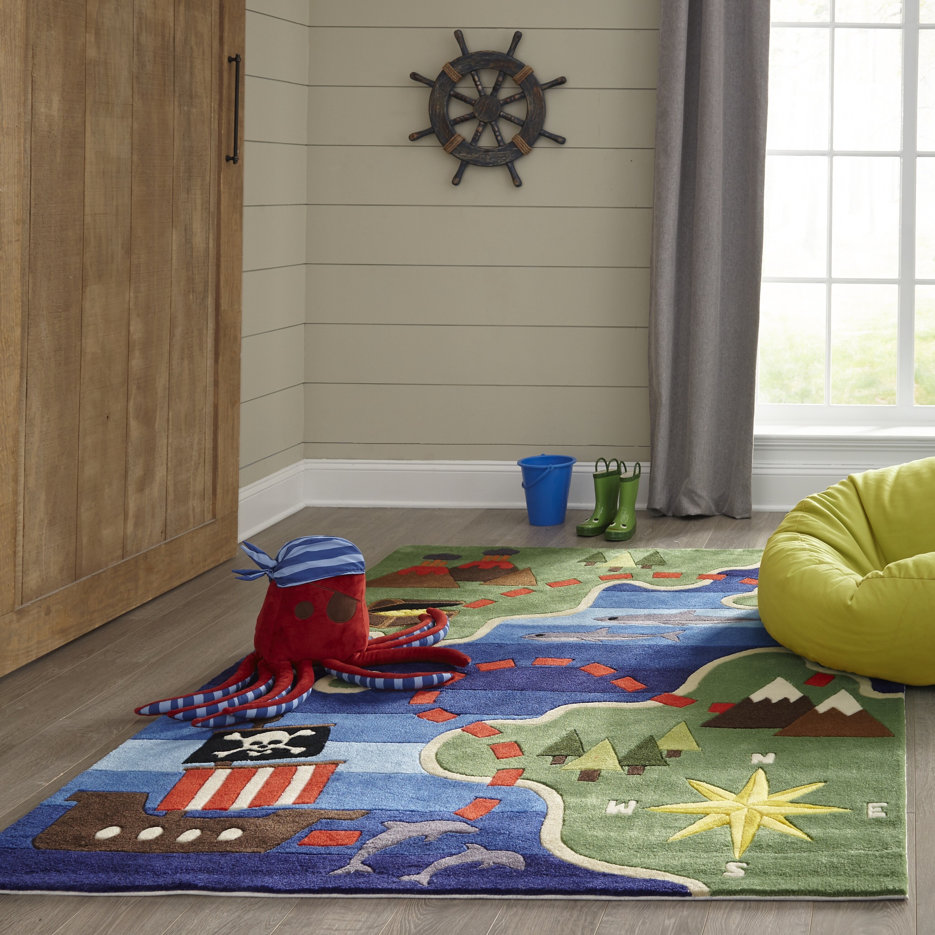 4 x 6 Ivory Momeni Rugs Lil Mo Whimsy Collection Kids Themed Hand Carved & Tufted Area Rug 