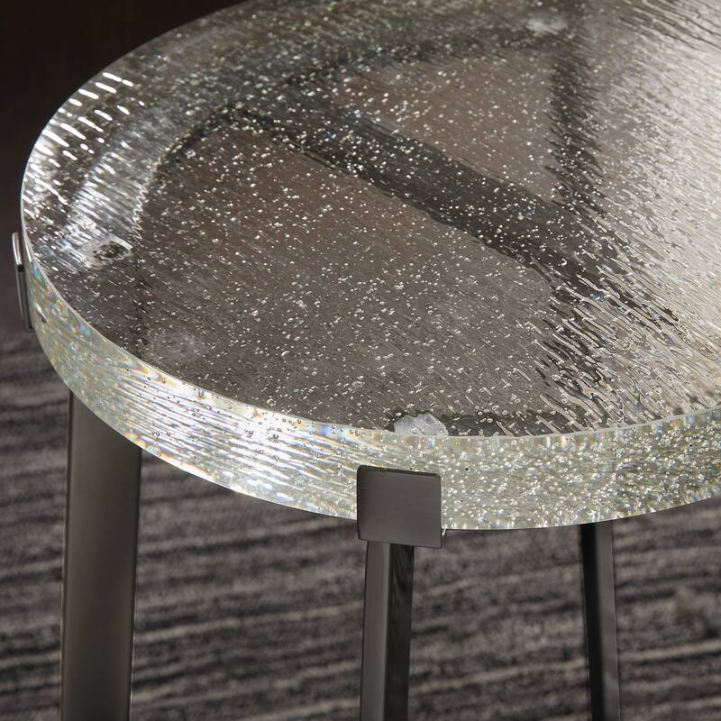 Vardo Stainless Steel Cast Glass Top Table by iNSPIRE Q Modern