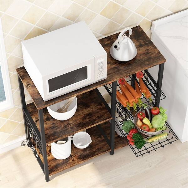 Kitchen Cart Baker S Rack Microwave Oven Stand Brown On Sale Overstock 32181782