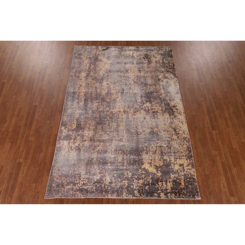 Multi-Color Modern Abstract Oriental Area Rug Handmade Wool Carpet - 6'7"x 9'10"