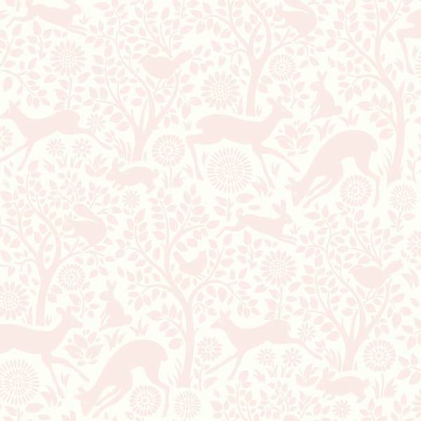 slide 1 of 1, Chesapeake Anahi Light Pink Forest Fauna Wallpaper - 20.5in x 396in x 0.025in