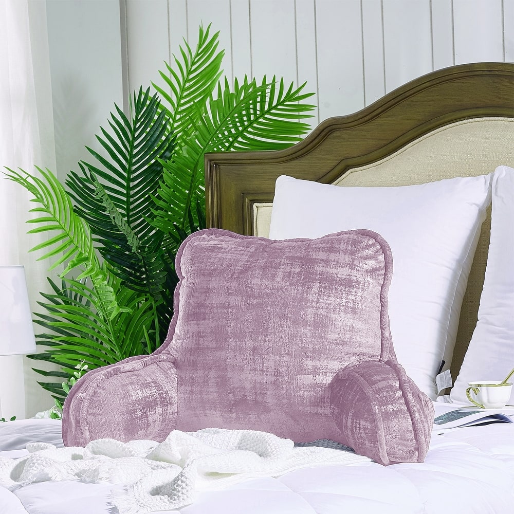 Textured Velvet Bedrest Reading Pillow Cover & Filling