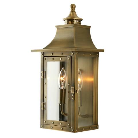 St. Charles 2-light Aged Brass Outdoor Wall Mount